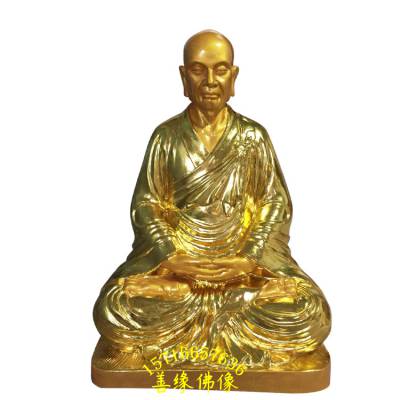 佛教高僧普庵祖师佛像彩绘贴金树脂玻璃钢河南佛像厂直销
