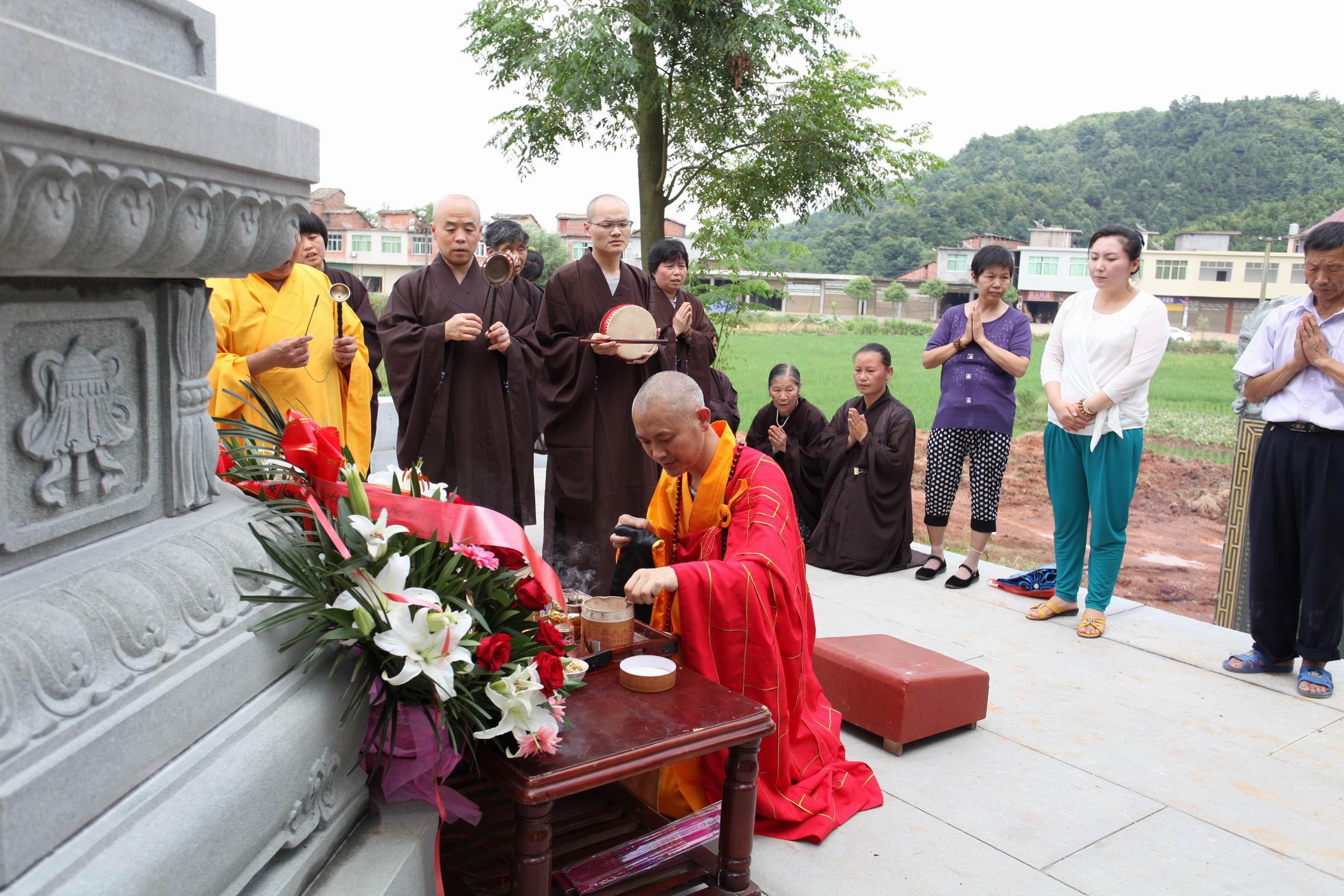 江西宜春慈化禅寺隆重举行历代祖师塔落成仪式-佛教